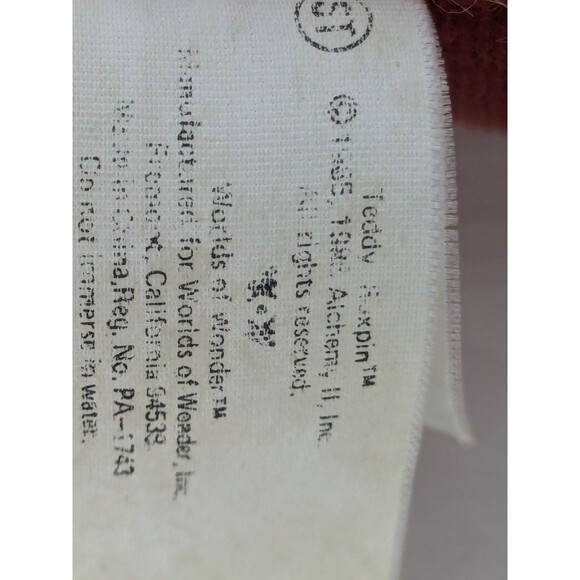 Vintage Teddy Ruxpin 14" Plush Bear Toy Worlds of Wonder 1985 Teddy Bear - Picture 8 of 8